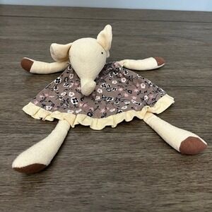 Organic Cotton Cream Elephant in Floral Pattern Dress Lovey
